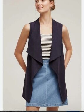 Talbots Open Front Navy Blue Vest 🆕